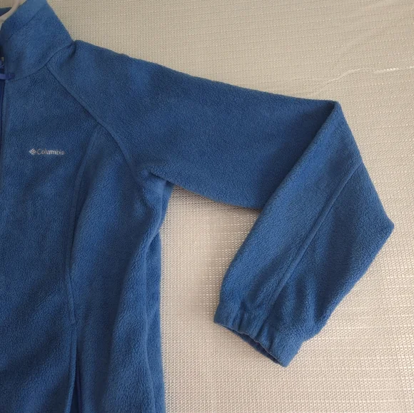 Columbia Fleece Jacket Women's Large Blue Full Zip Sweater Mock Neck - Picture 4 of 8